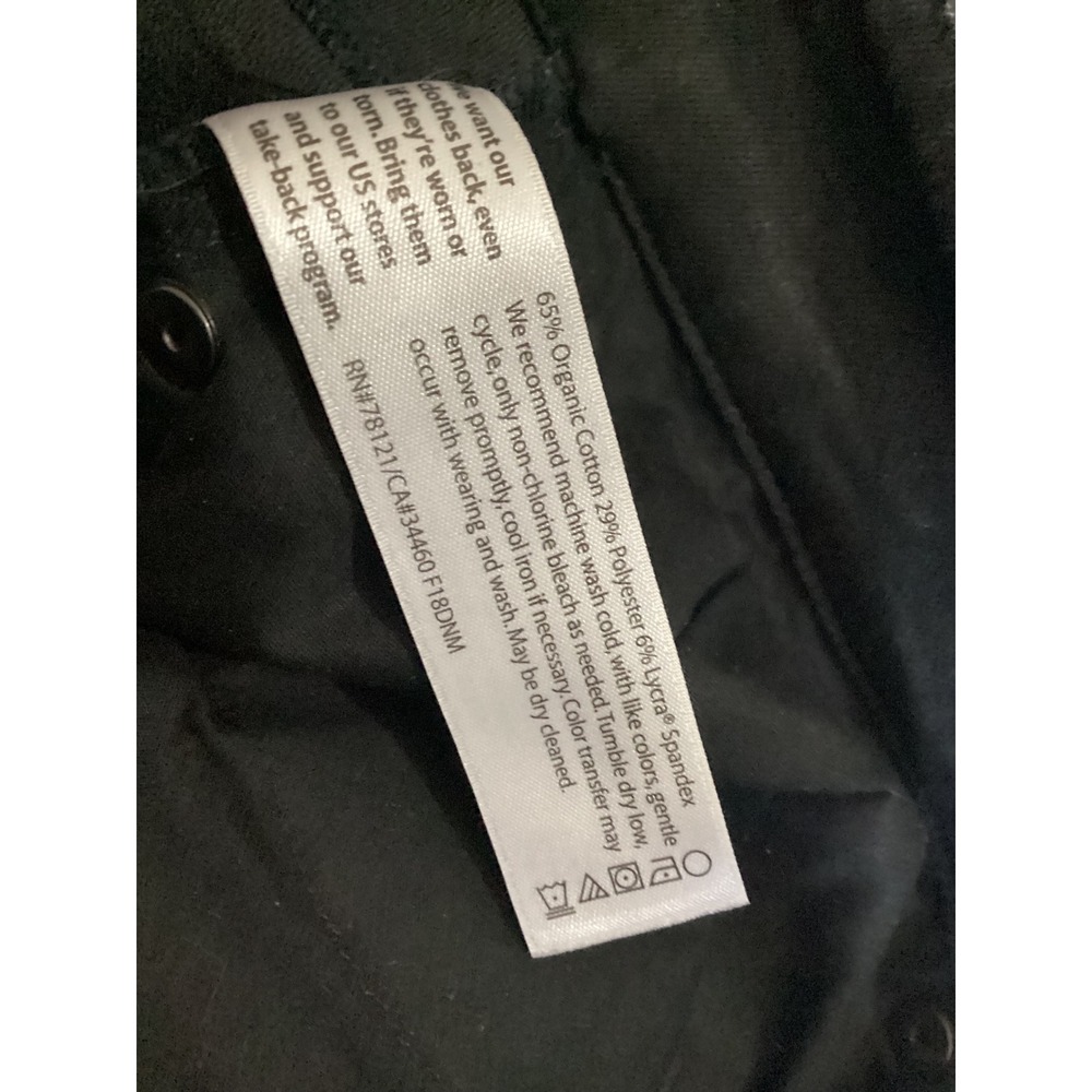 Eileen Fisher Black Washable Stretch Slim Leg Coated Jeans Women's Size 14 - Picture 6 of 6
